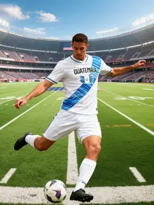 Guatemala Football T-Shirt, Vintage Ethnic Print, Fan Support Jersey, Unisex Casual Sports Top, Holiday Party Wear