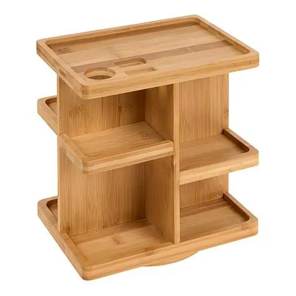 Improvements 11.7" Bamboo Rotating Beauty Beauty Organizer