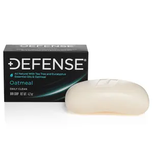 Defense Soap Triple Milled Oatmeal Bar Soap for Exfoliation & Antimicrobial Skin Care with Tea Tree Oil and Eucalyptus Oil Body Care Body Wash