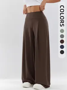 Women's Spring Summer Wide Leg Pants, Elastic Design, Loose Fit, Comfortable for Daily Wear and Casual Activities
