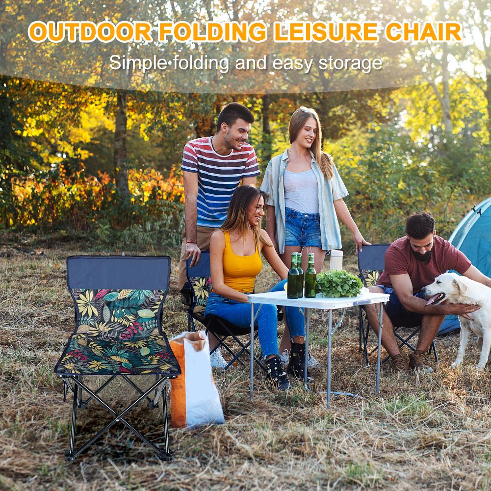 Lightweight Folding Chair with Back Support, Perfect for Camping, Beach Outings, Fishing & Travel, Portable Design for Easy Storage & Outdoor Comfort