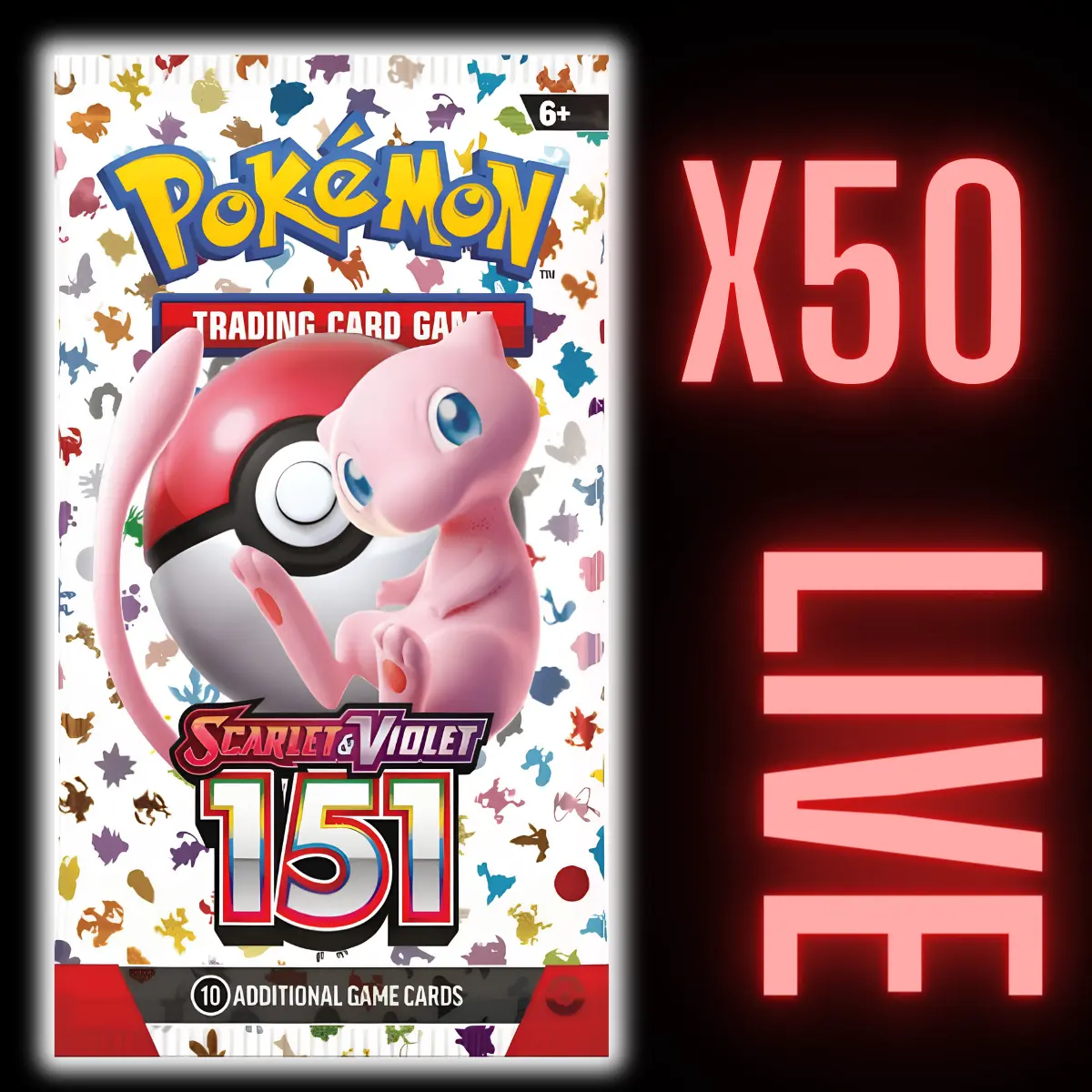 151 English Pokémon Pack x 50 (LIVE)