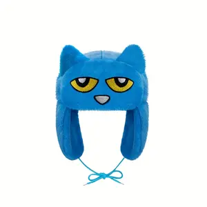 Cozy Cartoon Plush Trapper Hat with Ear Flaps - Windproof, Stretch Fit for Women| Perfect for Birthdays & Winter Warmth