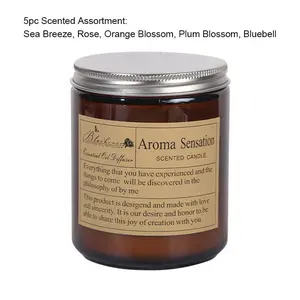 5pc Aromatherapy Candle Cup Set, Handmade Scented Soy Wax Candles, Mixed Gift Candle Set, Relaxing Atmosphere, Perfect for Home Decor