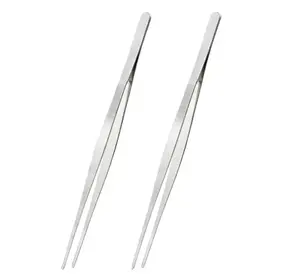 2Pcs 12 Inch Kitchen Tweezers Tongs, Cooking Tweezers, Chef Tweezers professional, Long Handle Food Tweezers, Stainless Steel Tweezers for Culinary, Bar, BBQ, Plating