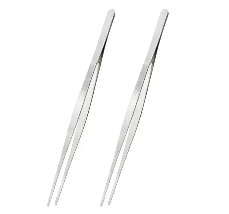 2Pcs 12 Inch Kitchen Tweezers Tongs, Cooking Tweezers, Chef Tweezers professional, Long Handle Food Tweezers, Stainless Steel Tweezers for Culinary, Bar, BBQ, Plating