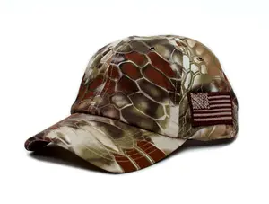 Tactical Camo Hat Tonal Side American Flag Unisex Dad Cap Multi Colors