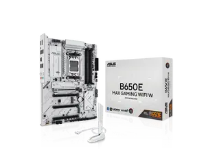 ASUS B650E MAX GAMING WIFI W - AMD B650 AM5, PCIe 5.0, ATX Motherboard, White PCB, DDR5, 3x M.2, Wi-Fi 6E, 2.5Gb LAN, USB 10Gbps Type-C, DisplayPort, HDMI, BIOS FlashBack, Aura Sync, Advanced AI PC