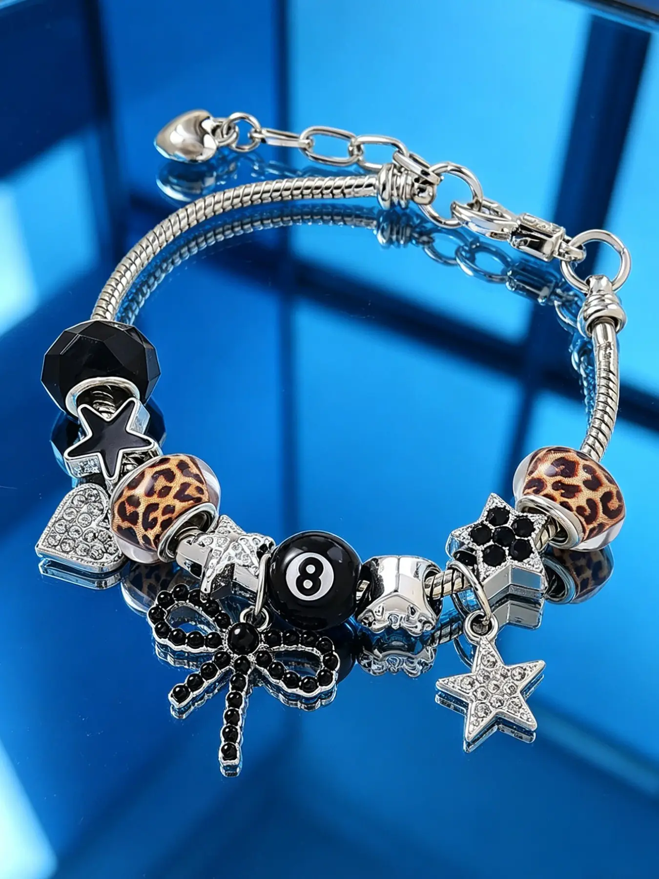 Elegant Y2K Handmade Beaded Bracelet, Adjustable Leopard Print Pendant, Perfect Gift for Parties, Birthdays, Daily Wear, Bracelet with Pendant