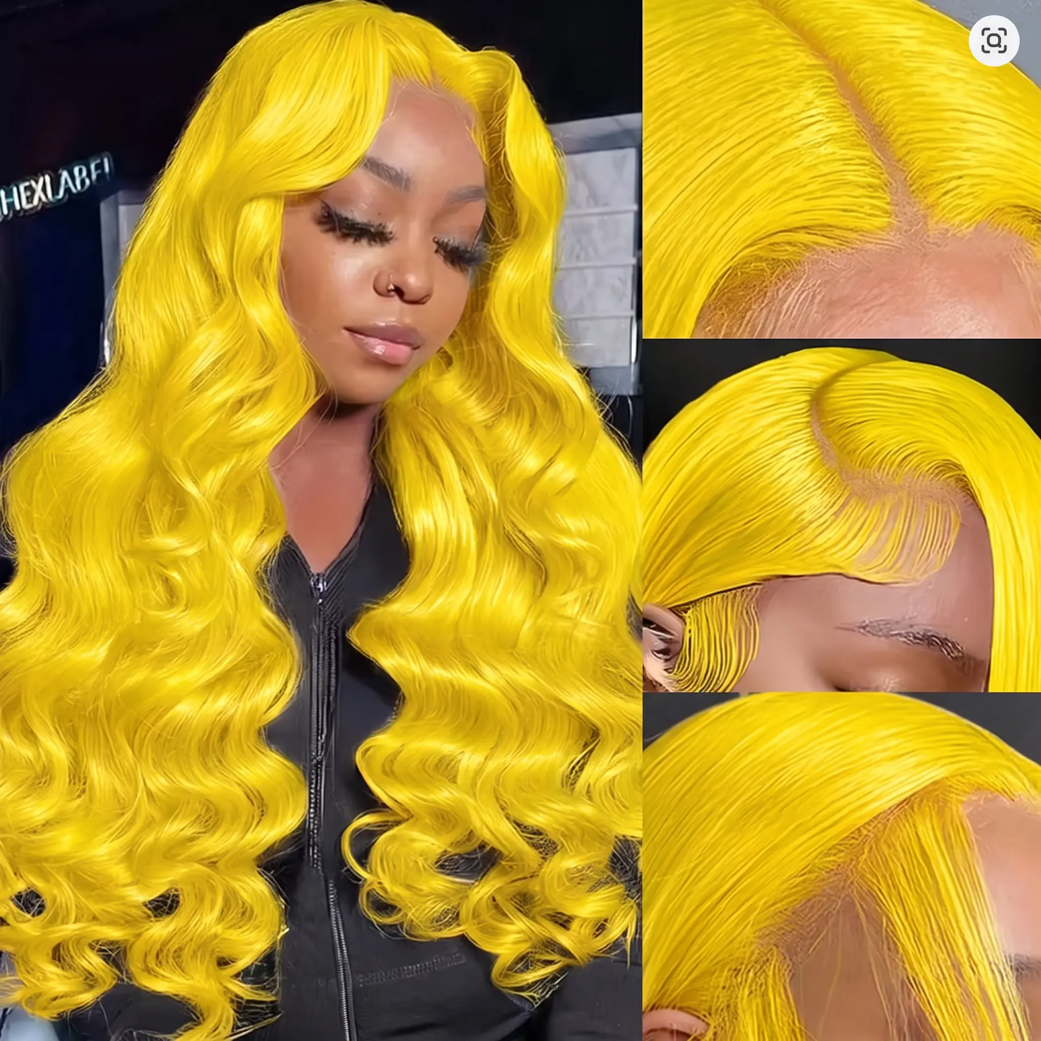 yellow lace front wig human hair 180% Density yellow human hair wig 13x6 HD Lace Frontal Wigs Body Wave Lace Front Wigs Human Hair Pre Plucked 26Inch