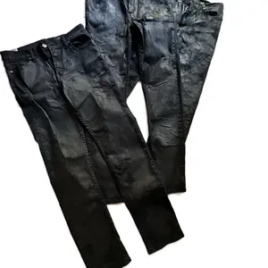 Wax denim skinny jeans Streetwear Pants
