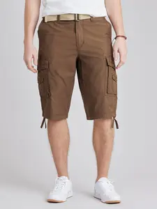 Cordova Men's Cargo Messenger Shorts – Below-the-Knee Utility Shorts with Belt & Multi-Pocket Design