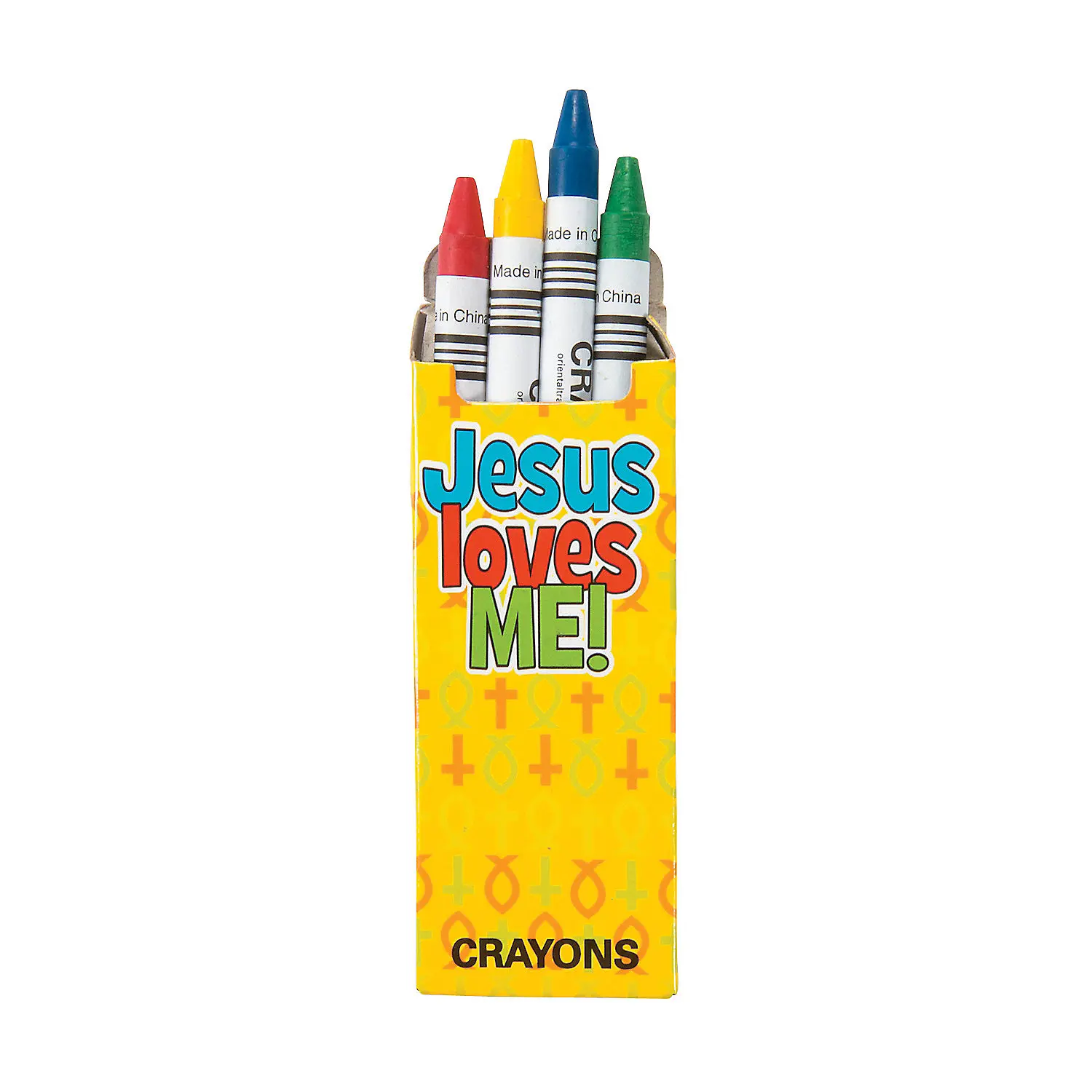 Kids' 24-Box Assorted Multicolor Religious Crayons Set (3.5in), Ages 4+, Easter Sunday School Learning Tool, OTC Safety-Standard, Arts & Crafts Gifts, Projects Supplies, Christmas Activity Toy, Non-Toxic