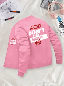 Trendy Personalized Print Graphic Fitted Baseball Jacket Coats Daily Street Casual Fashion Outerwear Lightweight Comfortable, Suitable for Daily Wear and Outdoor Activities