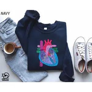 Heart Anatomy Sweatshirt, Cardiac Nursing Gift, Nursing School Shirt, Medical School Student Shirt, Cardiologist Anatomical Heart Shirt