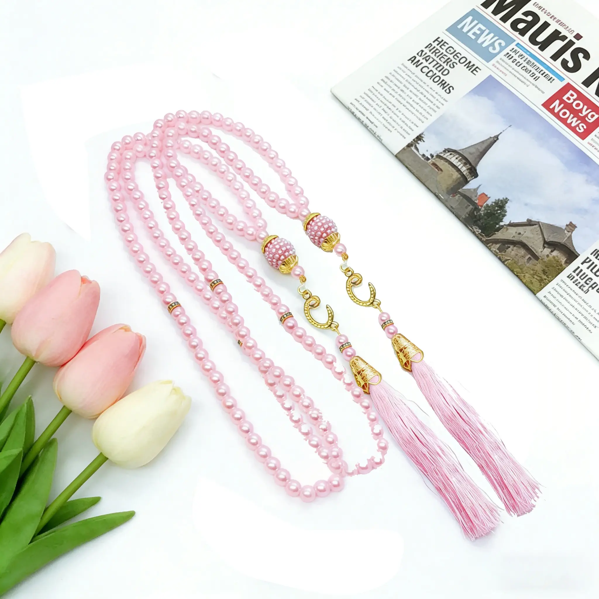 Islamic Prayer Beads Set (2 Pieces), 99 Bead Bulk Pack, Religious, Meditation, Perfect for Ramadan, Eid Gifts, Muslim Party Favors, Memorabilia