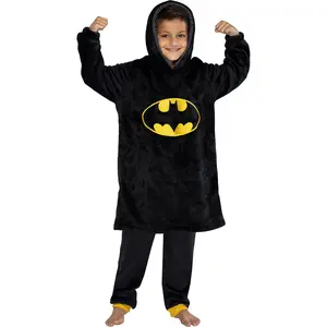 DC Comics Justice League Kids Superhero Oversized Sherpa Sweatshirt Lounge Hoodie