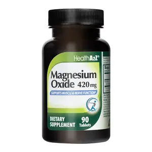 HealthA2Z Magnesium Oxide 420 mg - 90 Tablets (Pack of 1) - Supports Muscle & Nerve Health, Restful Sleep, Stress, Natural Beauty & Energy - High Absorption
