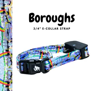 3/4" Replacement E-Collar Strap – Soft, Lightweight Polyester | Adjustable Fit 12"–26" Neck | Boroughs