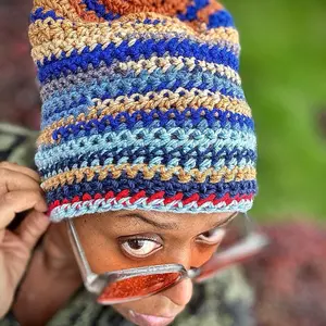 Unisex Crochet Beanie - Colorful Striped Design for All