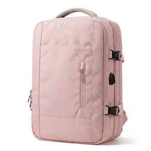 Pink Black Apricot Gray Available All-In-One Backpack With External USB Charging Port Secure Laptop For Daily Multi-Scene Carry