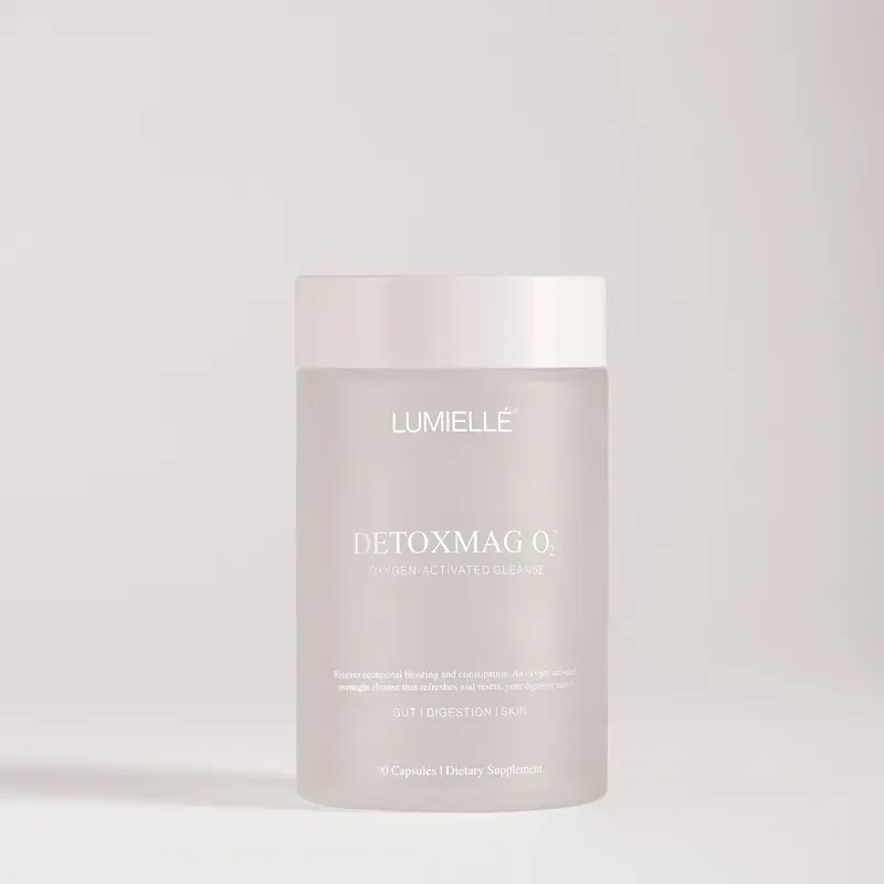 Lumielle DetoxMag O2 Oxygen-Activated Colon Cleanse Capsules - Magnesium Oxide Dietary Detox Supplements, Gluten-Free, Non-GMO, Bloating Relief, Constipation Control, Debloat Solution, Digestive Health Aid, Gentle No-Stim Overnight Action, 30-Day Supply
