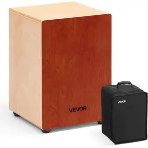 VEVOR Cajon Box Drum, with Internal Guitar Strings, Lightweight Wooden Percussion Box, Portable Birch Wood Drum Instrument with Travel Bag, Adjustable Strap, for Beginner Professional, 11x 9x 4 inVEVOR Super Brand Day