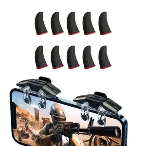 10 Piece Mobile Game Set, Six-Finger Trigger, Pulse Button, Sweat-Resistant Finger Gloves, High Sensitivity, Pubg, Touchscreen Games, Esports Controller
