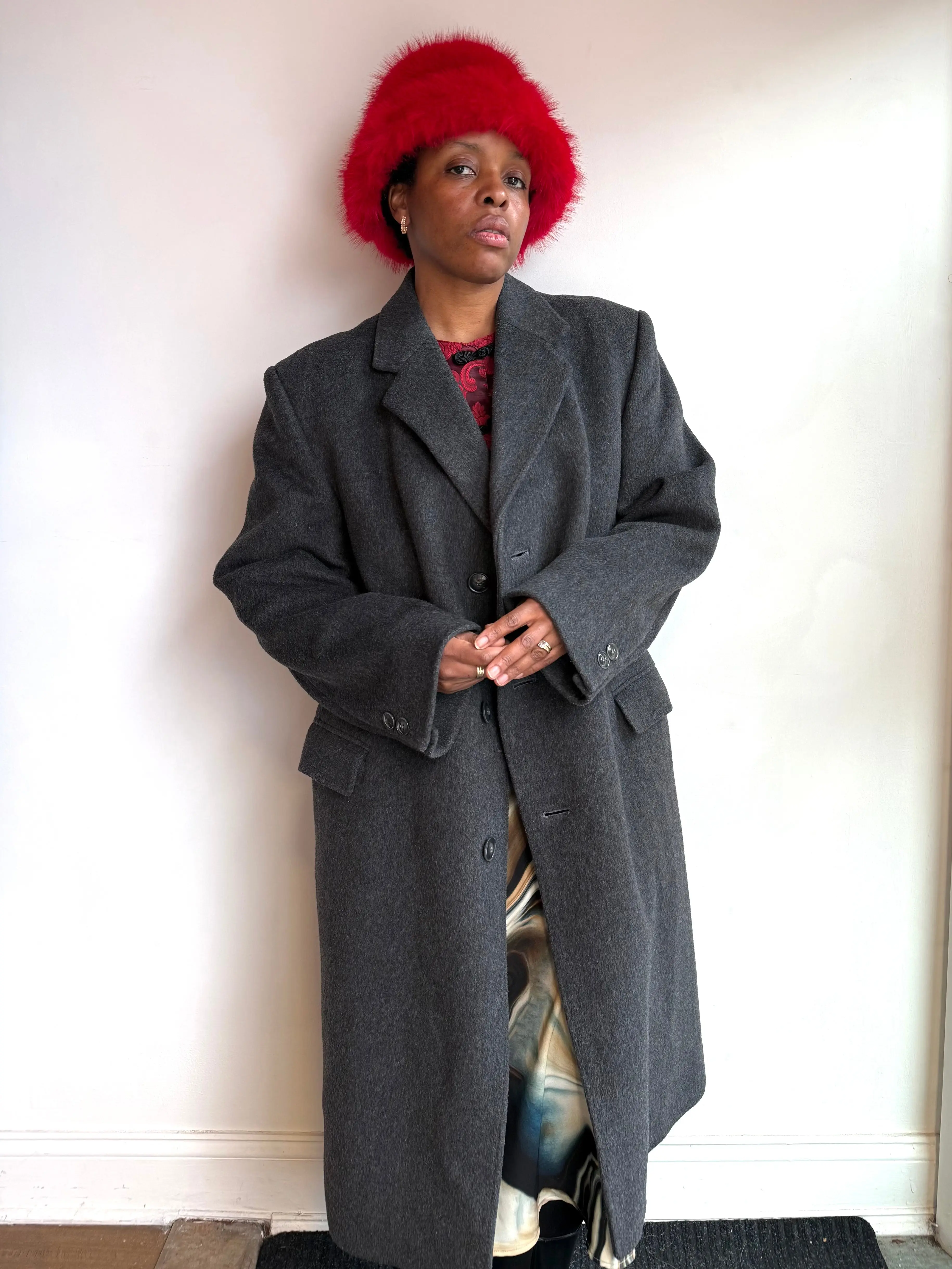 Grey Wool & Cashmere Maxi Coat - TikTok Shop