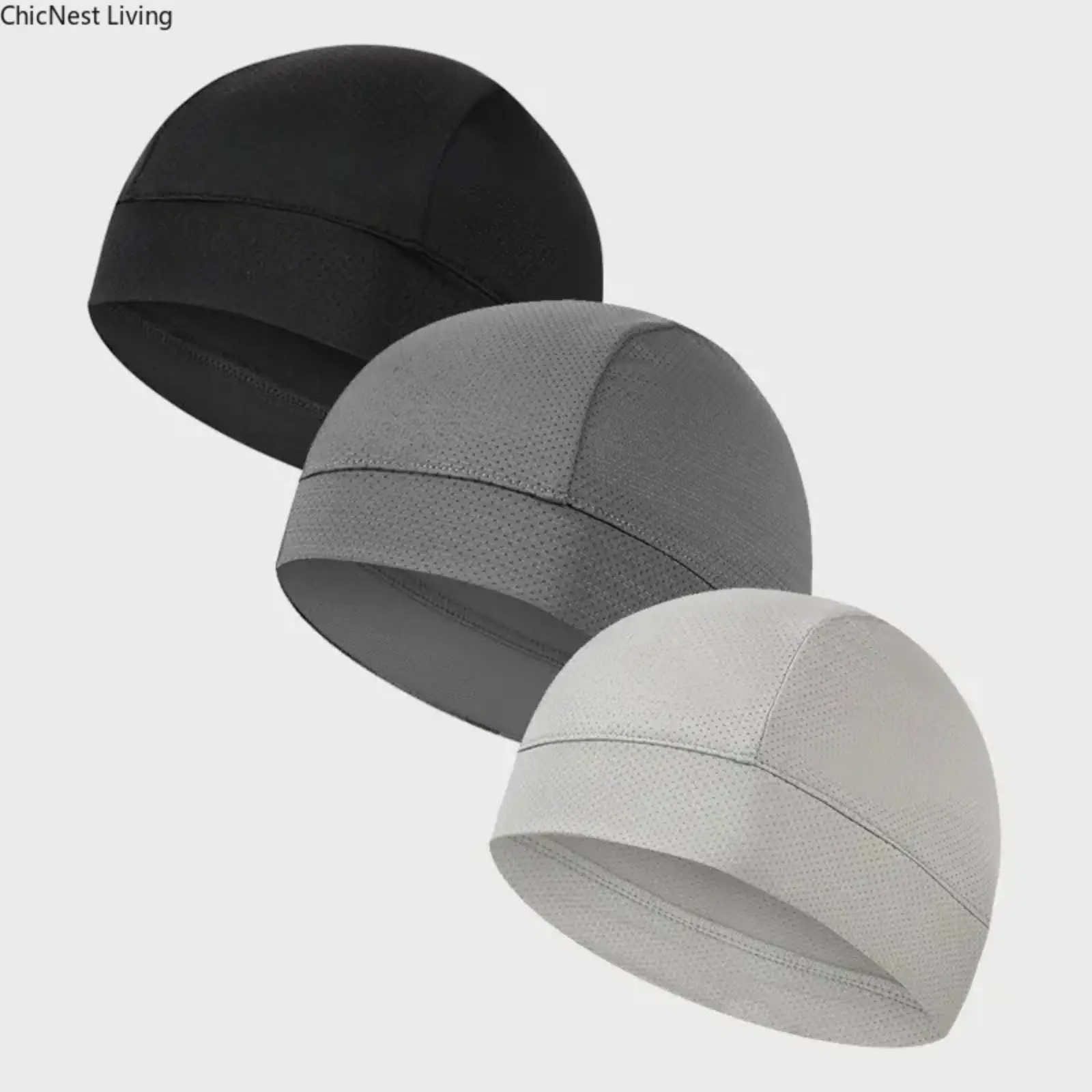 Breathable Skull Cap & Helmet Liner 2/3 Pack, Unisex Mesh Cycling Cap with Moisture Wicking & UV Protection for Running & Outdoor Sports
