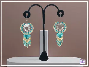 Teal Dreamcatcher Earrings, Boho Earrings, Dangle Earrings, Handmade Jewelry