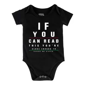 If You Can Read This You're Close Enough to Change My Diaper Print Bodysuit, Casual Short Sleeve Romper, Baby  Outdoor ClothingB1108-021