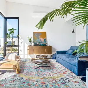 Boho Style Geometric Pattern Rug, 1 Count Non-slip Washable Floor Mat, Decorative Carpet for Home Living Room Bedroom Study Room, Boho Rugs, Boho Area Rug