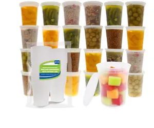 24-Pack 32 Oz Plastic Food Storage Containers with Lids, Leakproof Meal Prep & Deli Containers, BPA-Free, Stackable, Microwave/Dishwasher/Freezer Safe