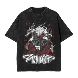 valentine shirts Zanka Nijik Gachiakuta Anime Washed T Shirt Streetwear Hip Hop 17Vintage T-Shirt  Tees for Men Women Cotton Oversize Summer