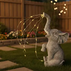 Solar Garden Decoration Elephant Statue, Birthday Gifts For Female Mothers, Grandmothers, And Elderly People, Elephant Decorations On Balconies, Gardens, Courtyards, Lawns