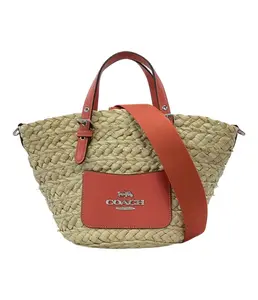 Pre-owned coach raffia Tote Bags Basket abd Leather @ way Tote