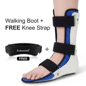 Aulexmed 1pc Adjustable Walking Boot with Free Knee Strap, Lightweight Ankle Support Brace for Daily Wear, Comfortable Wrap Design, for Adult