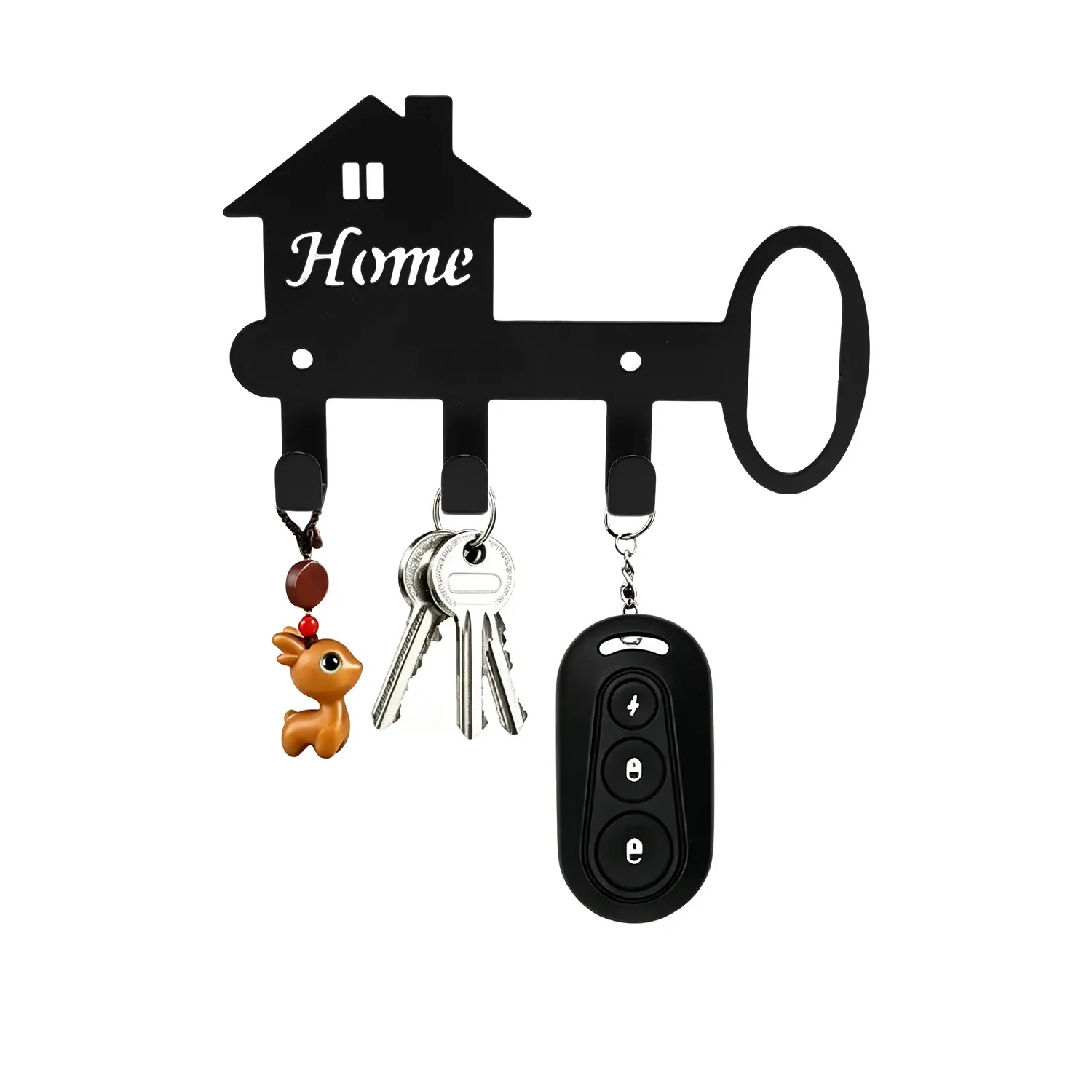Home Key Hooks Holder for Wall Decorative Small Black Entryway Key Hanging Hangers Wall Mounted Racks