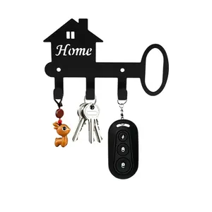 Home Key Hooks Holder for Wall Decorative Small Black Entryway Key Hanging Hangers Wall Mounted Racks