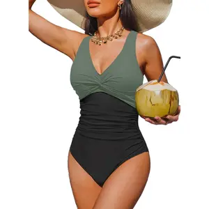 Women Tummy Control One Piece Swimsuit - Push Up Bathing Suit Full Coverage Slimming Swimwear