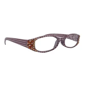 The Scottish, (Bling) Reading Glasses with (L Colorado, Cooper) (Hounds Tooth Check) Rectangular (Brown) NY Fifth Avenue