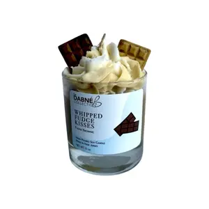 Whipped Fudge Kisses 6oz Candle - Dessert Themed Candle Aroma Decor