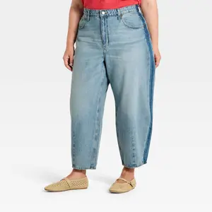 Women's Side Seam High-Rise Easy Barrel Jeans - Universal Thread Blue 18