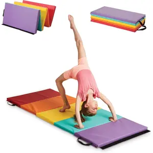 Tumbling Mat for , 5-Panel Thick 1.25" Foldable Exercise Mat for Yoga, Pilates, Stretching, Folding Gymnastics Mats at , Gym Workout