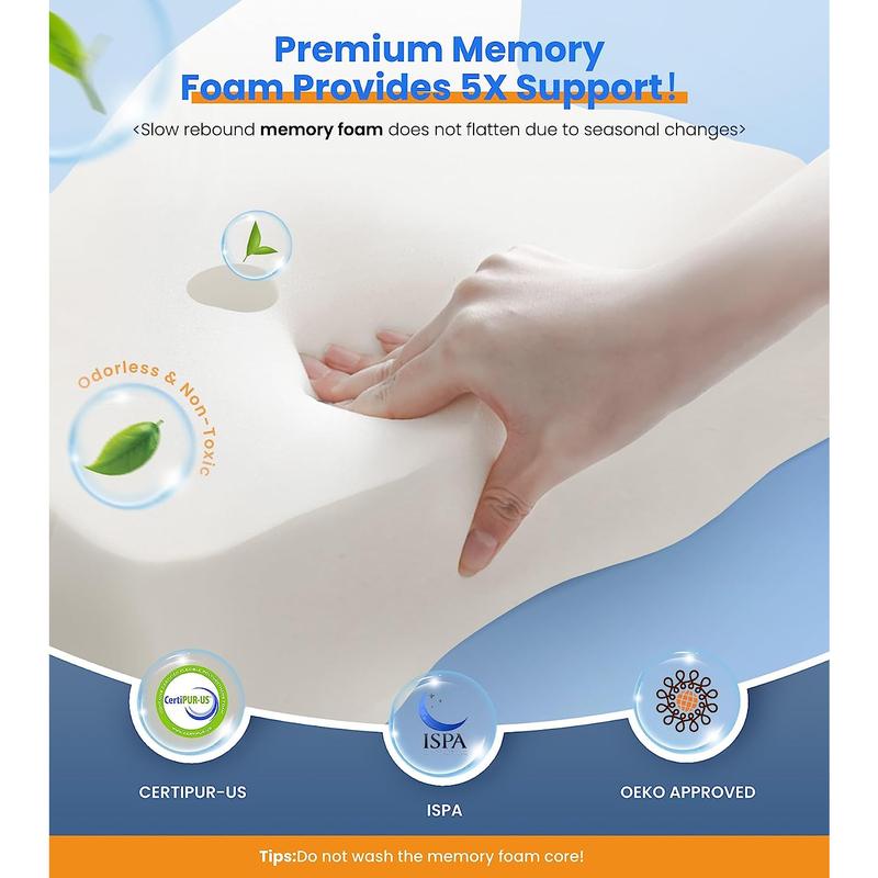 Ultra Pain Relief Cooling Pillow for Neck Support, Adjustable Cervical Pillow Cozy Sleeping, Odorless Ergonomic Contour Memory Foam Pillows, Orthopedic Bed Pillow for Side Back Stomach Sleeper Cozyplayer