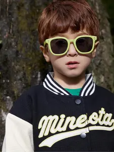 Unisex Vintage Square Frame Sunglasses, Trendy Casual Sunglasses for Kids, Fashion Accessories for Outdoor Activities