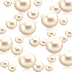 200 PCS White Vase Fillers No Hole Fake Pearl Beads 10/14/20MM for Wedding Birthday Anniversary Theme Party Vase Table Centerpieces Decor