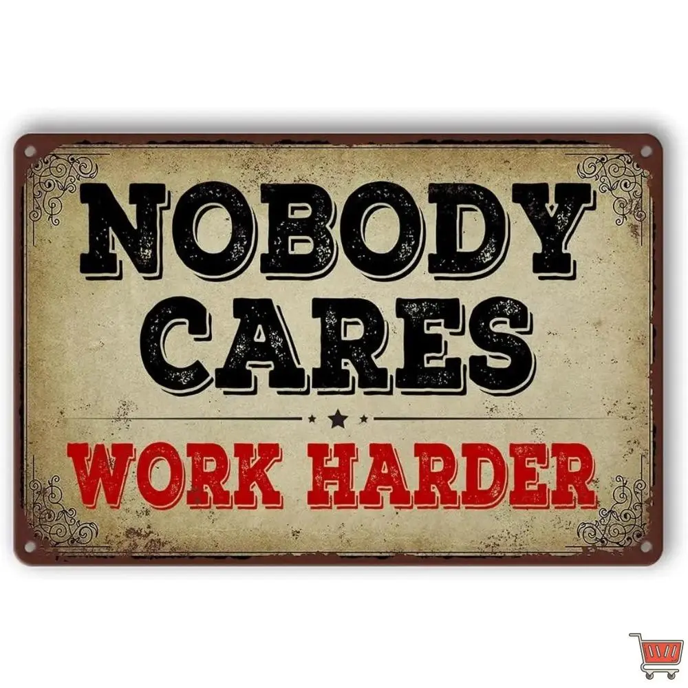 Gym Posters For Home Gym Nobody Cares Work Harder Gym Tin Sign Wall Art Metal Gym Decor Boxing Poster Funny Garage Gym Decor Motivational Posters For Gym 8x12 Inch