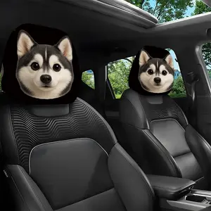 2pcs 11x10.2 inch Husky Puppy Pattern Car headrest covers,Universal,easy to install,and durable car interior seat accessories.Suitable for daily commutes and travel,these are ideal gifts for car enthusiasts and as holiday presents. 1.29LYY-17